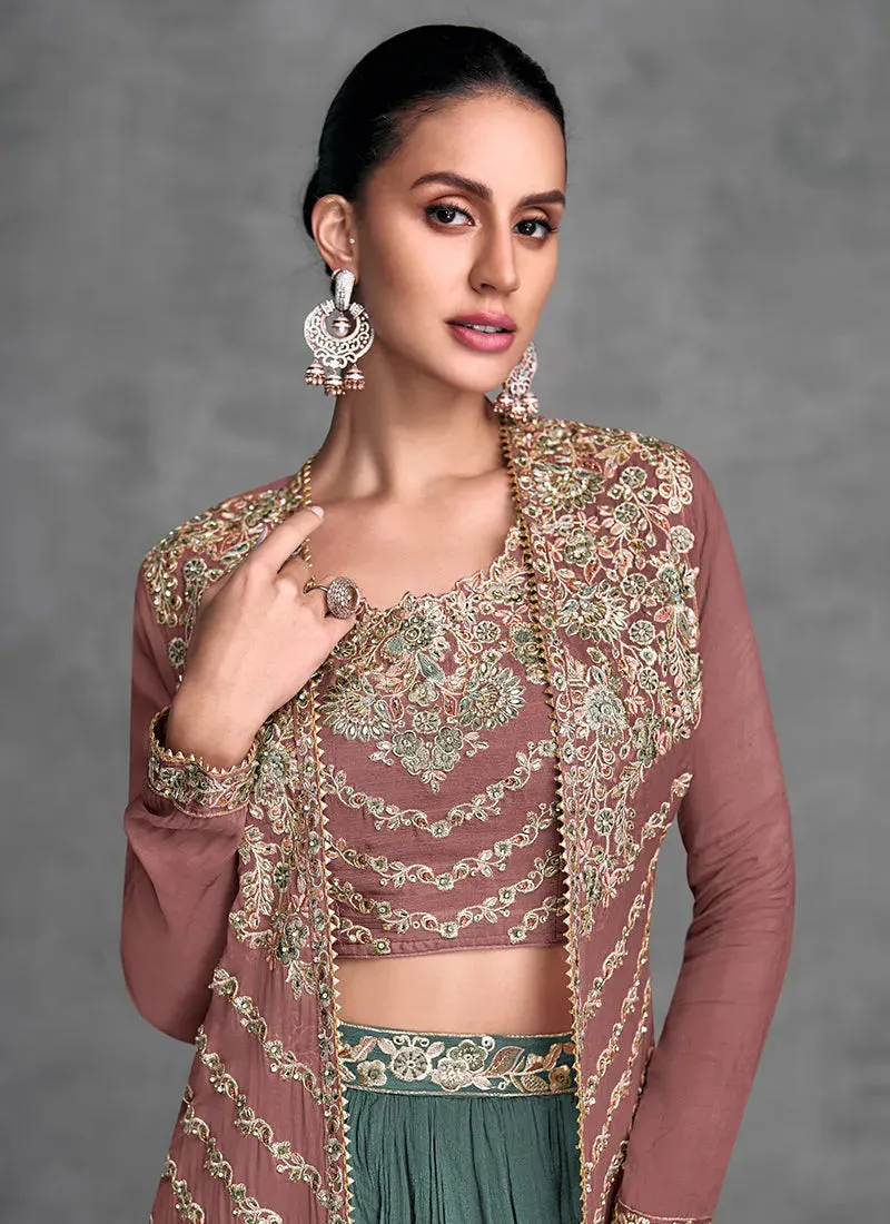 Marvelous And Outstanding Embroidered Jacket Style Lehenga Choli