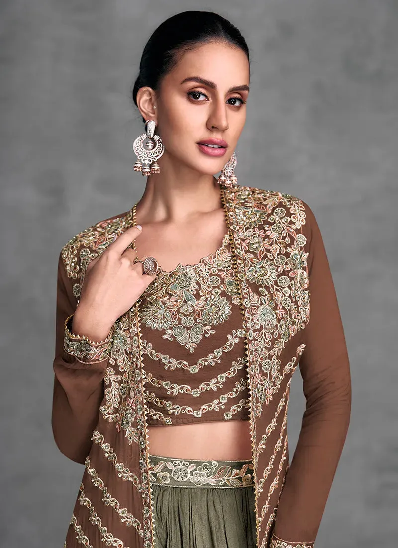 Marvelous And Outstanding Embroidered Jacket Style Lehenga Choli