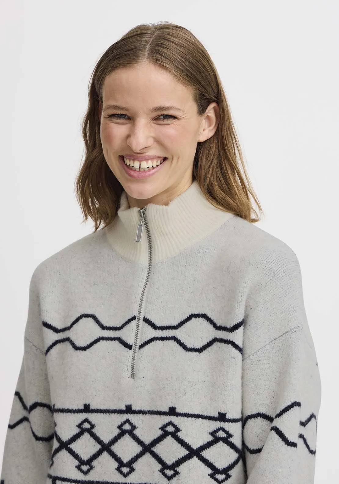 Massi Half Zip Pullover - Marshmallow Mix