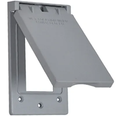 Master Electrician 1C-GV Vertical Ground Fault Interrupter Flip Cover, Gray