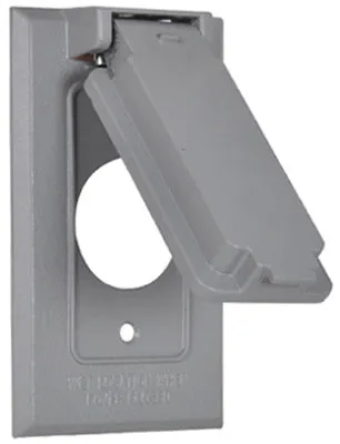 Master Electrician 1C-SV Single Gang Vertical Flip Cover, Gray