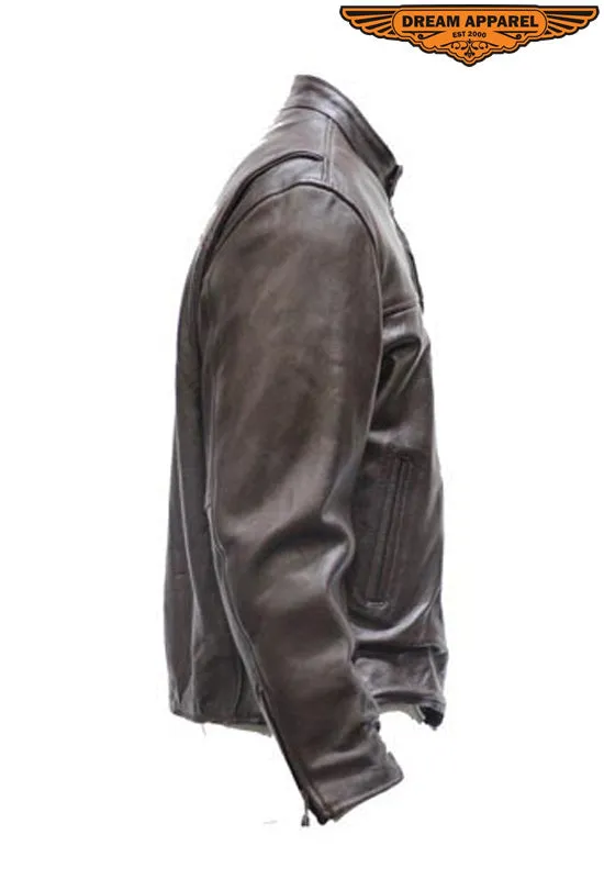 Mens Retro Brown Scooter Jacket