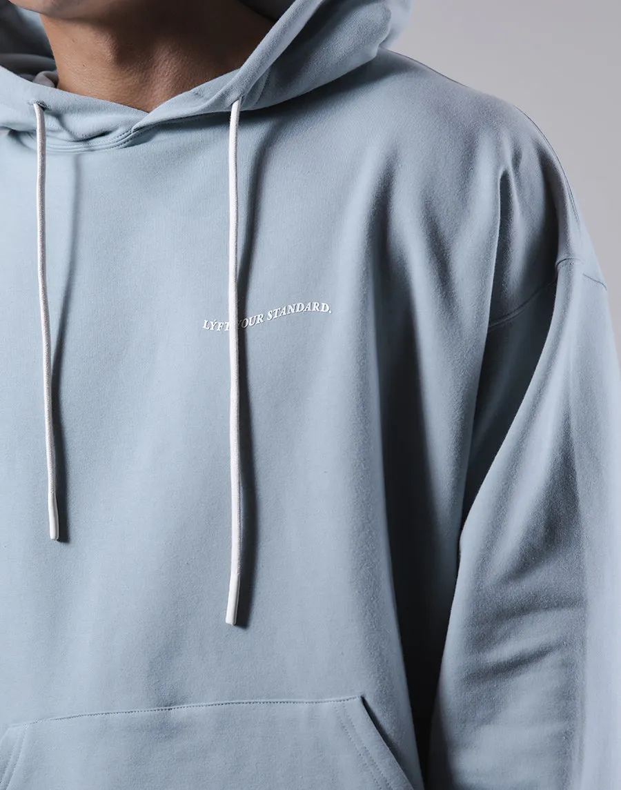 Message Ring Stretch Warm Pullover Hoodie - L.Blue