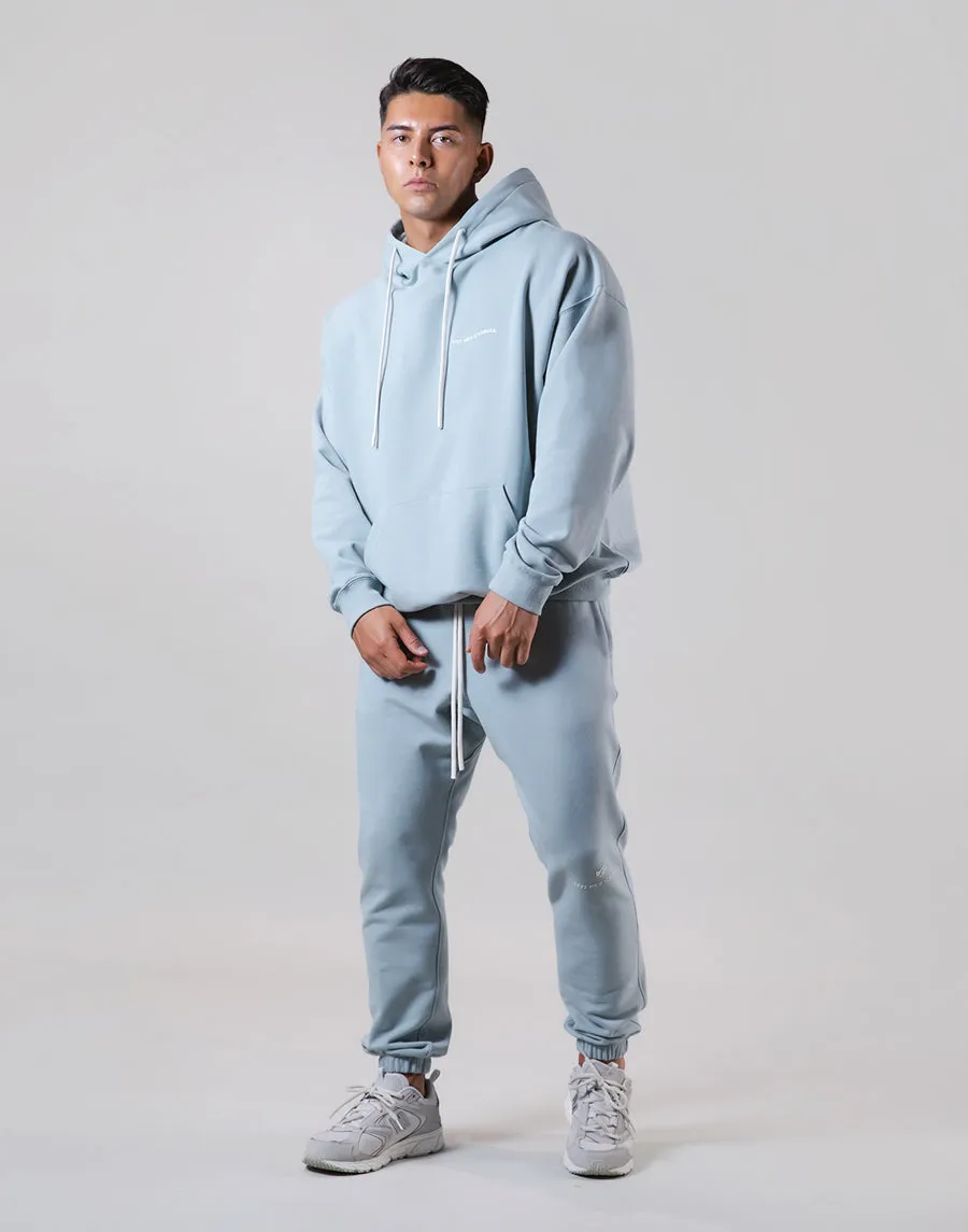 Message Ring Stretch Warm Pullover Hoodie - L.Blue