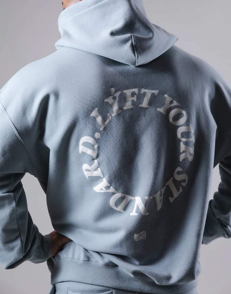 Message Ring Stretch Warm Pullover Hoodie - L.Blue