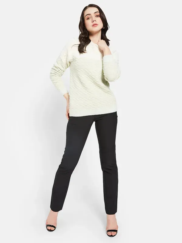 Mettle Women Olive Green Colourblocked Pullover