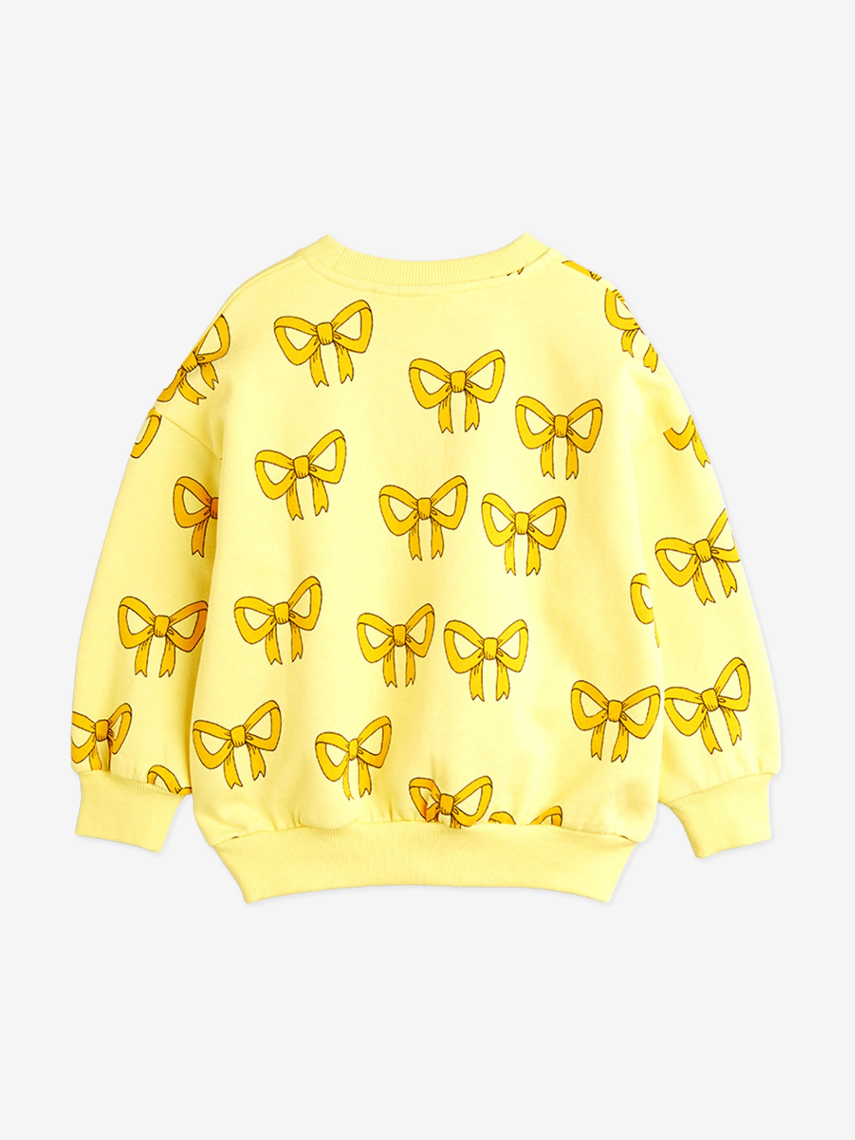 Mini Rodini Girls Bow Sweatshirt in Yellow