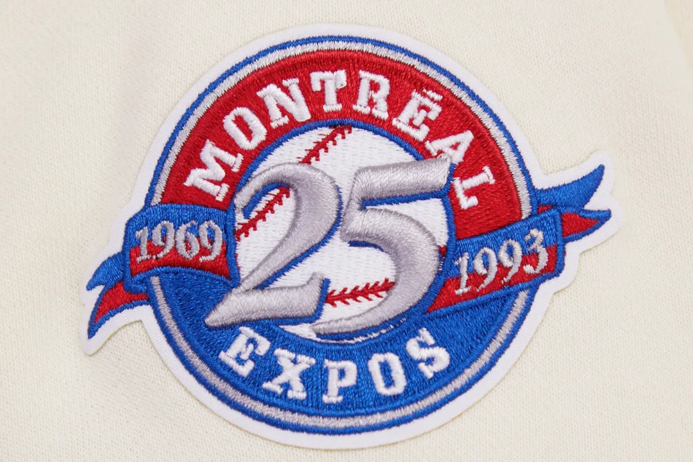 MLB MONTREAL EXPOS RETRO CLASSIC WOMEN'S RIB CROPPED PO HOODIE (EGGSHELL/ RED)