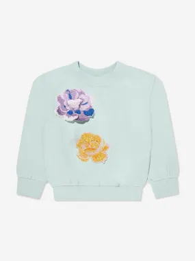 Molo Girls Organic Cotton Marge Sweatshirt In Blue