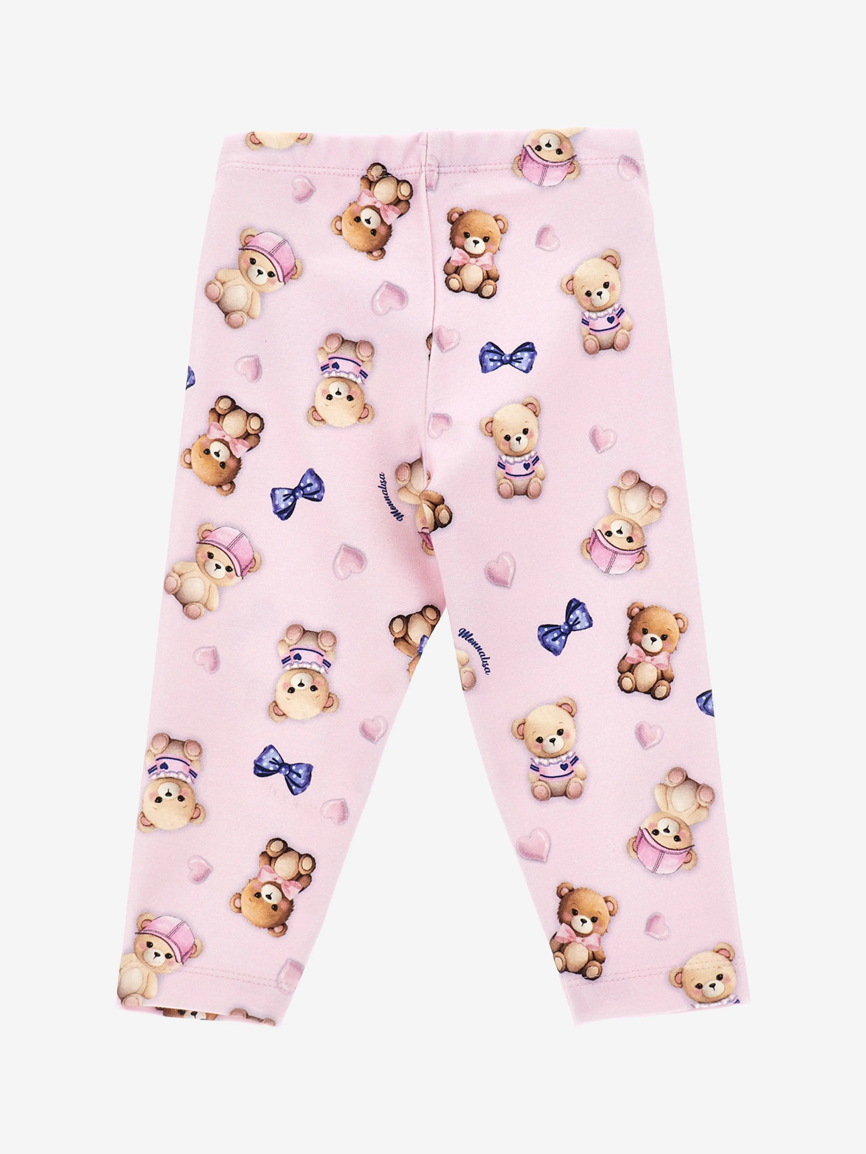 Monnalisa Baby Girls Teddy Bear Leggings in Pink