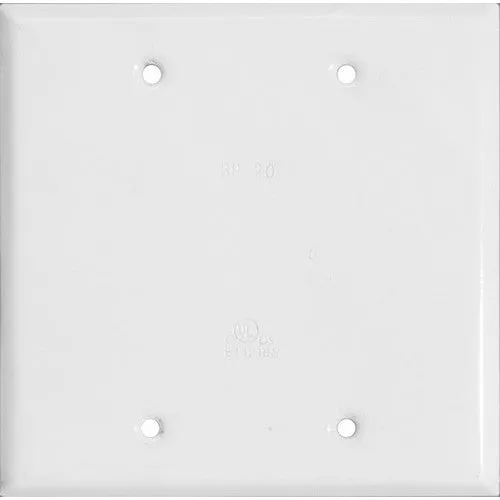 Morris Products 37262 Two Gang Blank Cover White