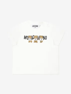 Moschino Baby Bear Logo T-Shirt in Ivory