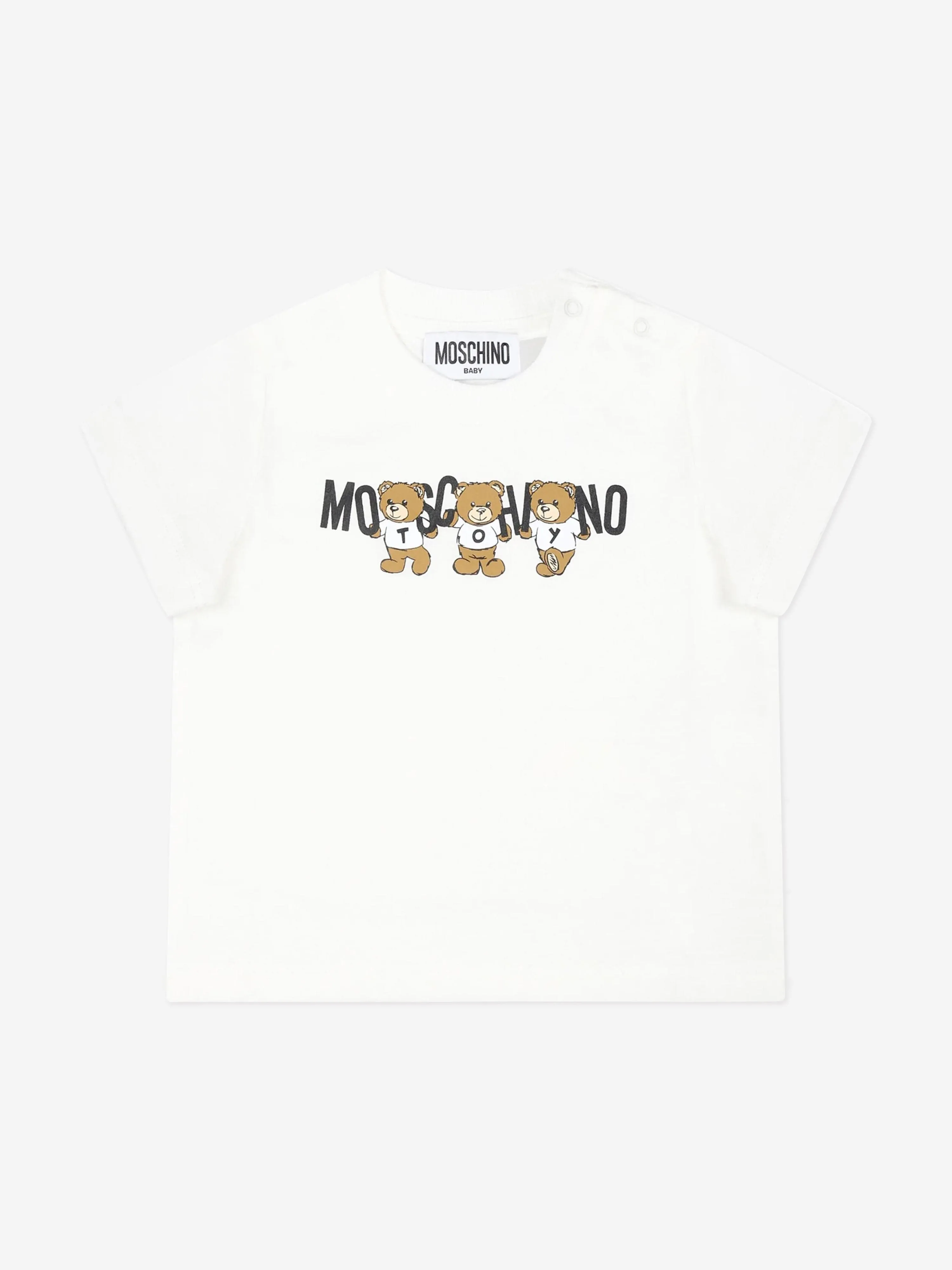 Moschino Baby Bear Logo T-Shirt in Ivory