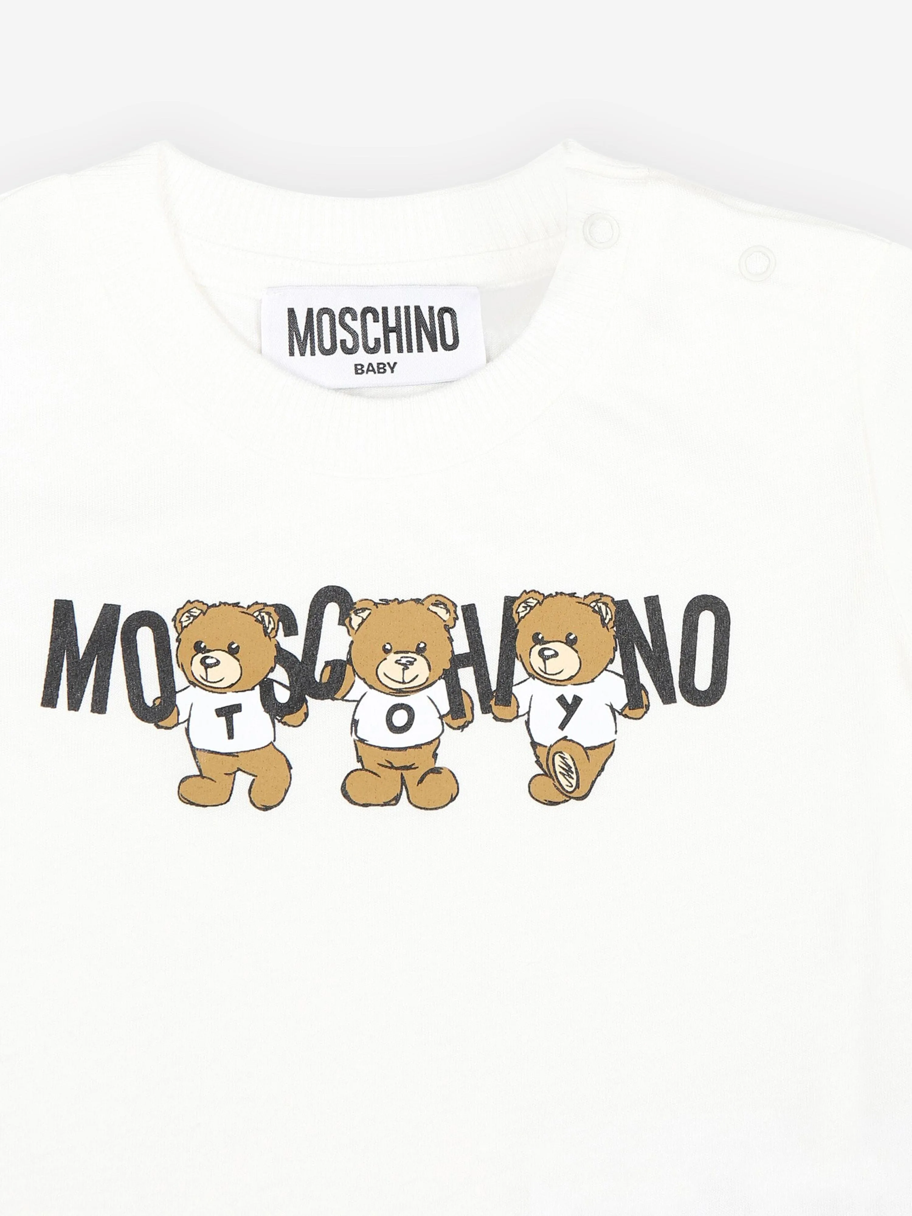 Moschino Baby Bear Logo T-Shirt in Ivory