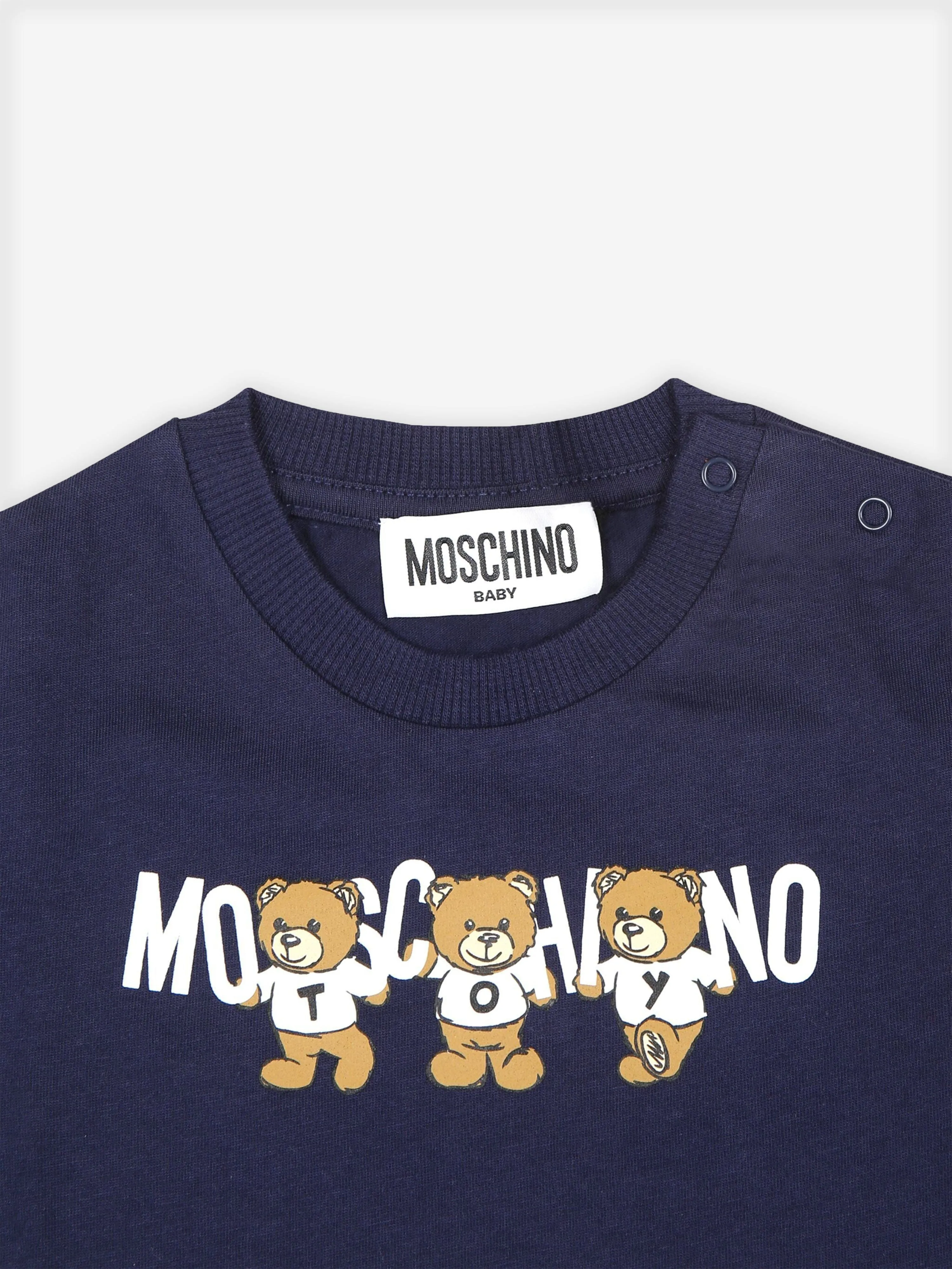 Moschino Baby Bear Logo T-Shirt in Navy