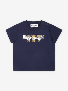 Moschino Baby Bear Logo T-Shirt in Navy