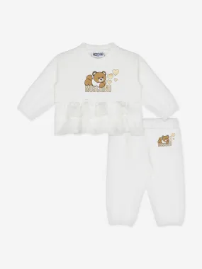 Moschino Baby Girls Bear Logo Tracksuit in Ivory