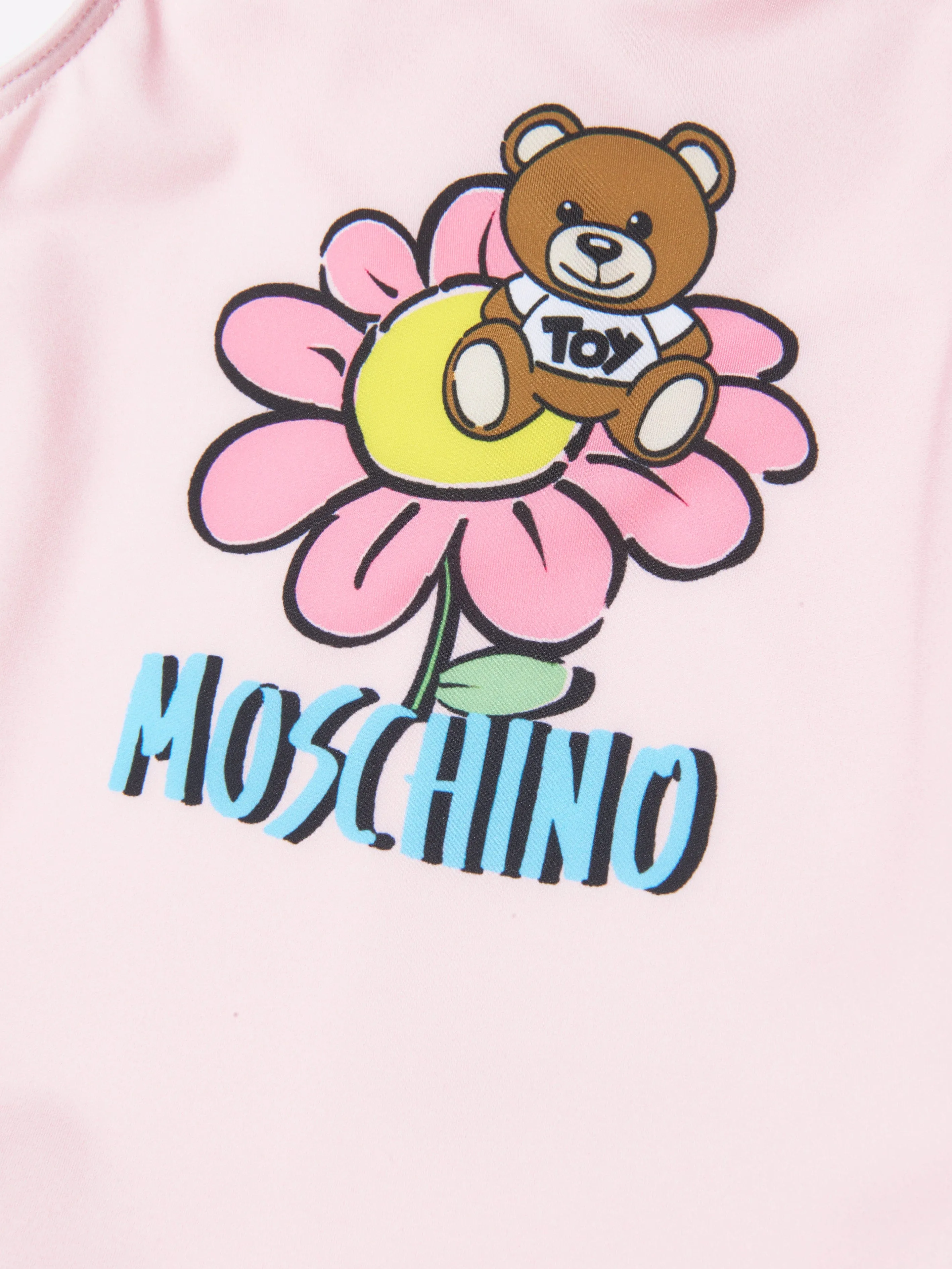 Moschino Baby Girls Teddy Flower Swimsuit in Pink