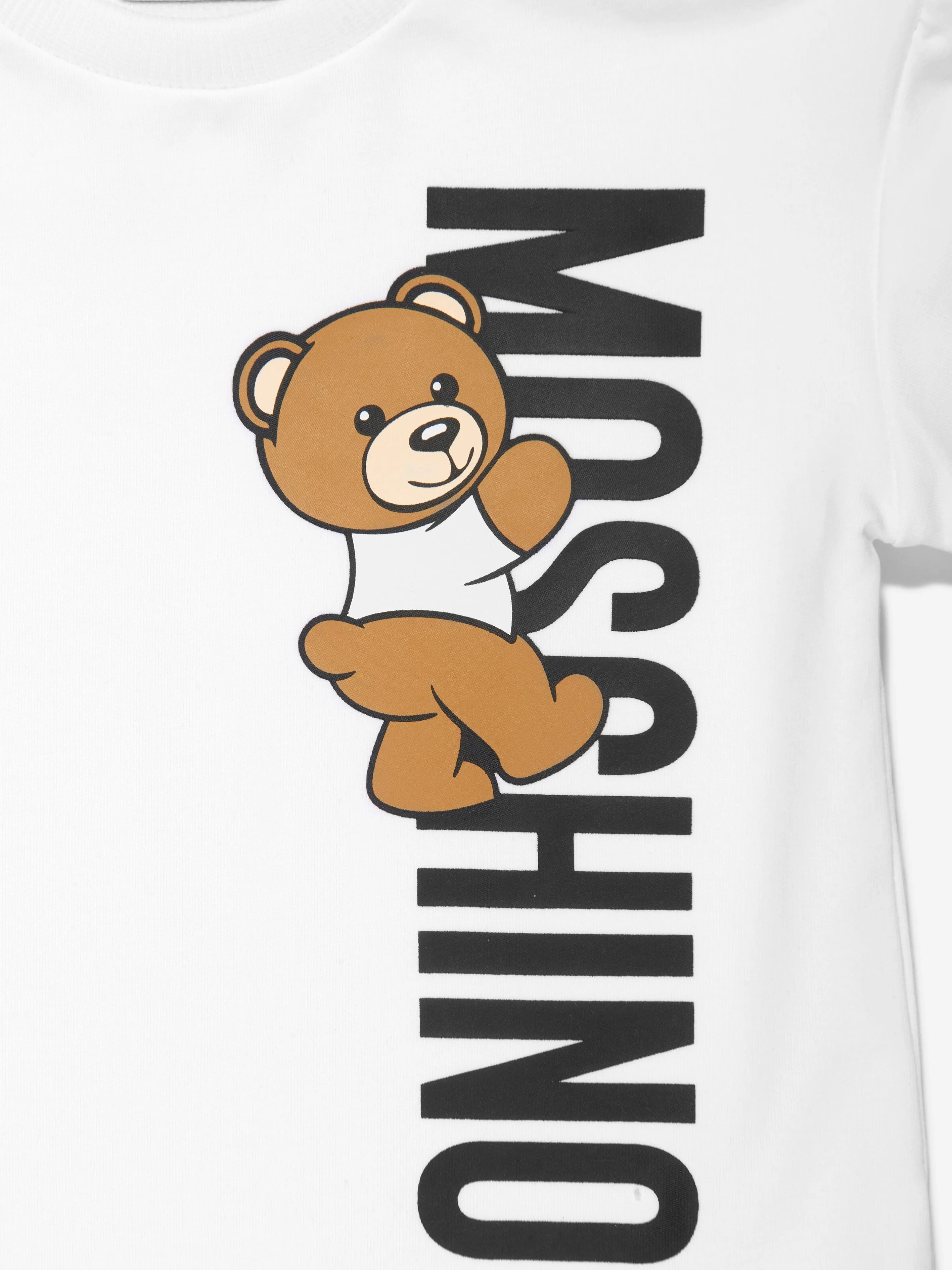 Moschino Baby Girls Teddy Logo Jersey Dress in White