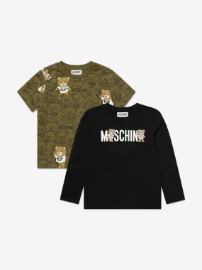 Moschino Boys T-Shirts Gift Set in Black