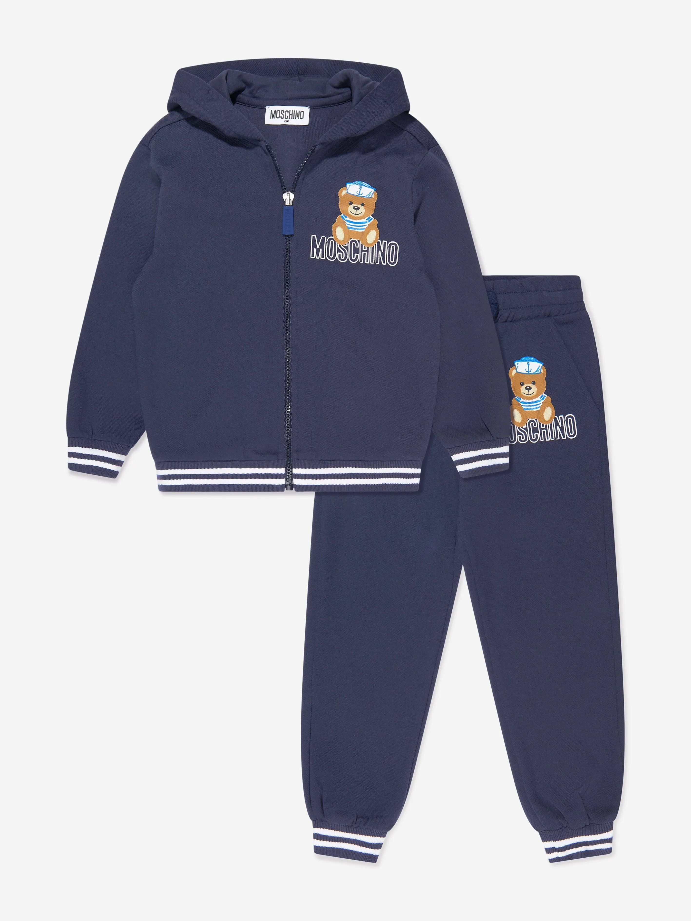 Moschino Boys Teddy Logo Tracksuit in Navy