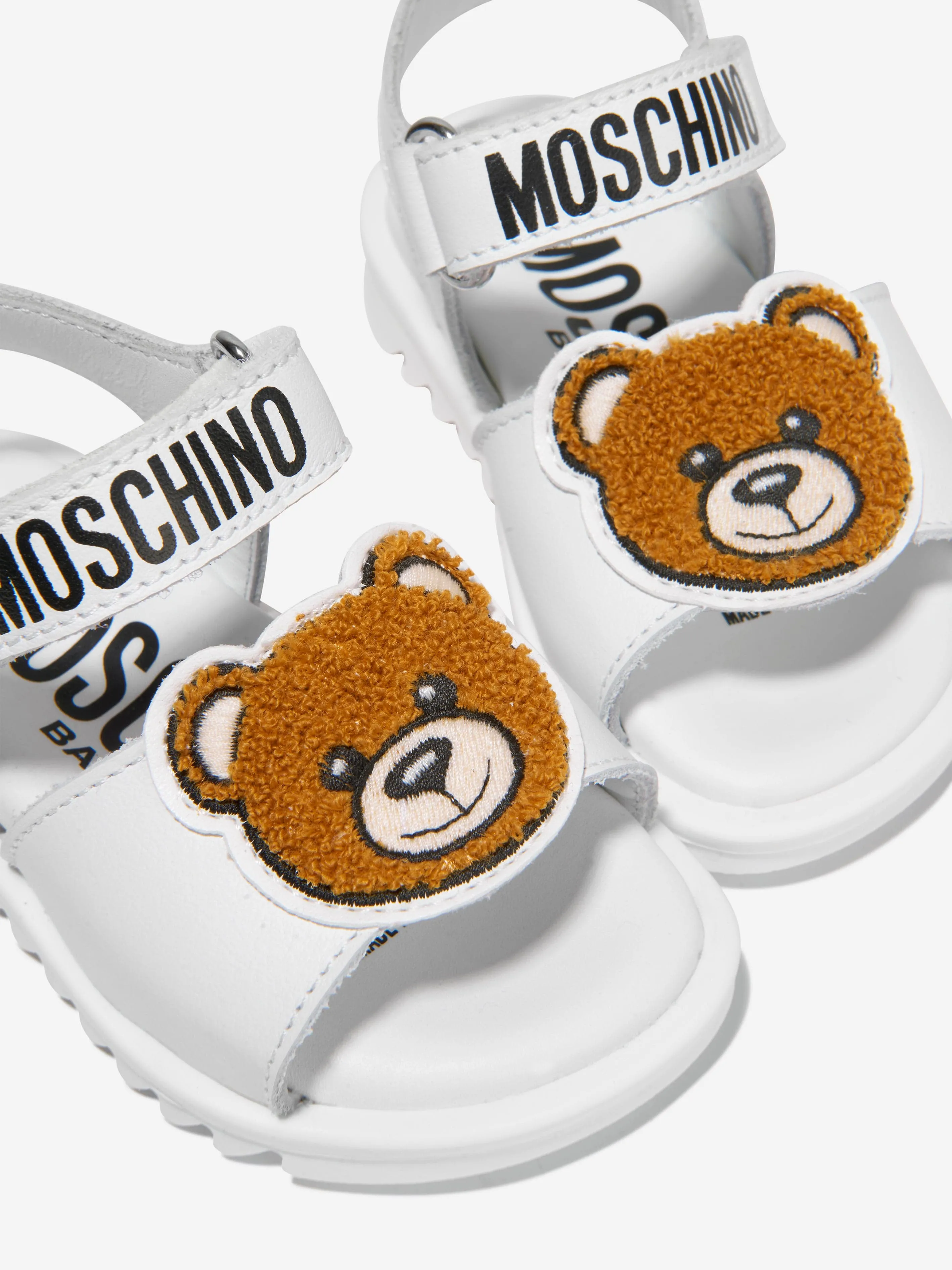 Moschino Girls Leather Teddy Bear Sandals