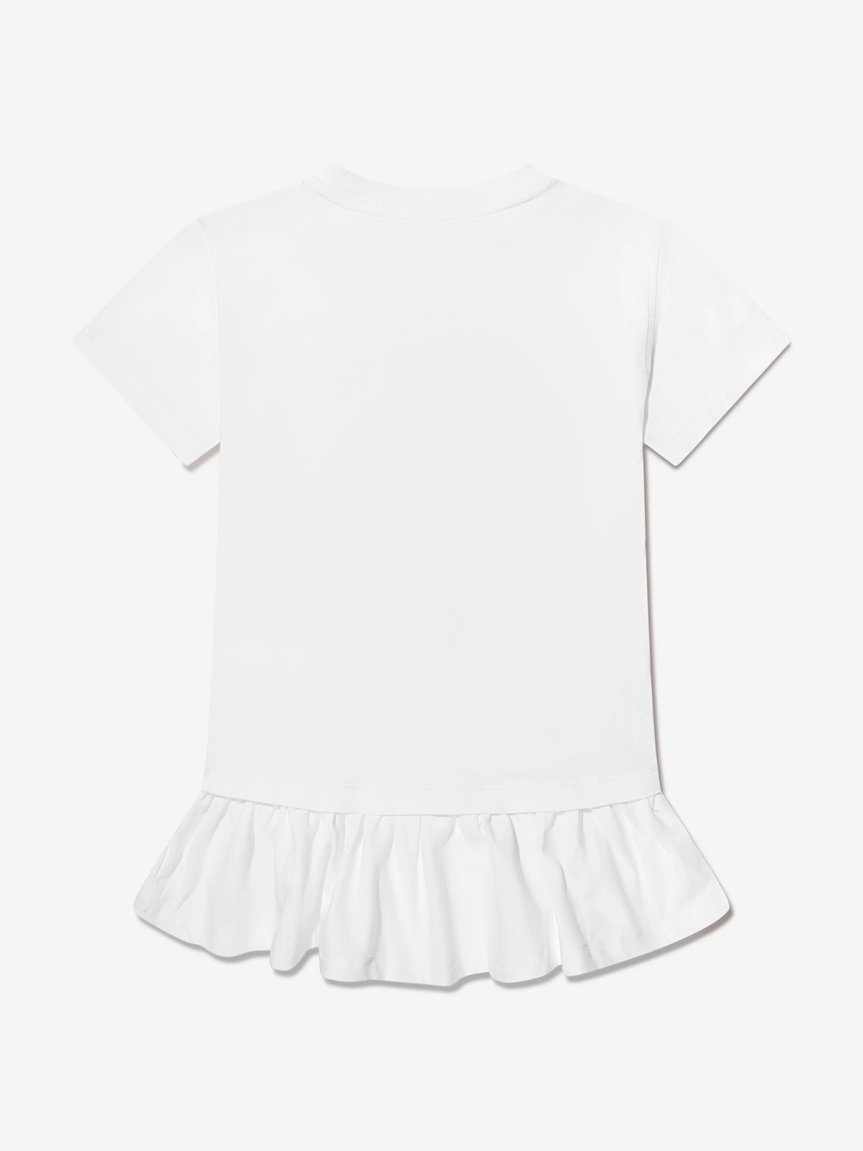 Moschino Girls Teddy Logo Dress in White