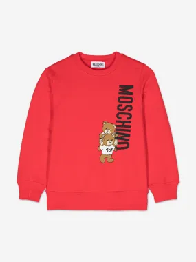 Moschino Kids Teddy Bear Logo Sweatshirt in Red