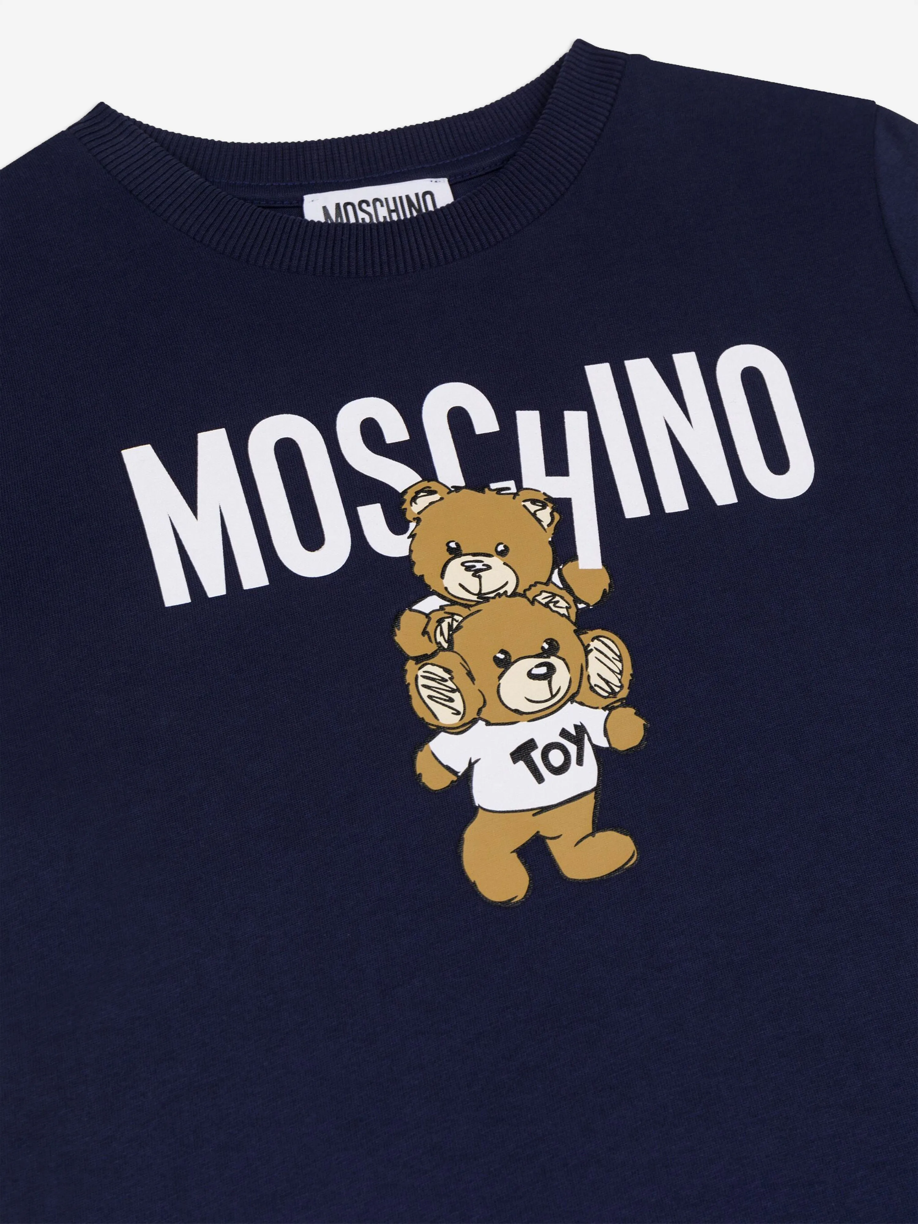 Moschino Kids Teddy Bear Logo T-Shirt in Navy