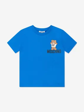 Moschino Kids Teddy Logo T-Shirt in Blue