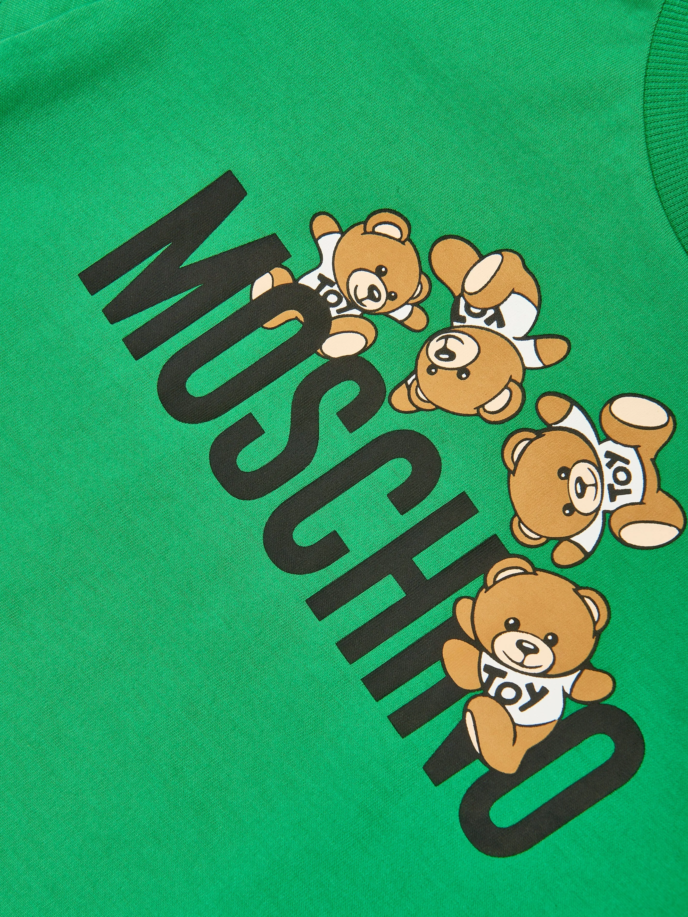 Moschino Kids Teddy Logo T-Shirt in Green