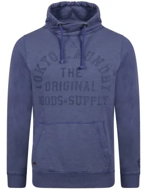 Nassau Bay Cowl Neck Pullover Hoodie in Washington Blue - Tokyo Laundry