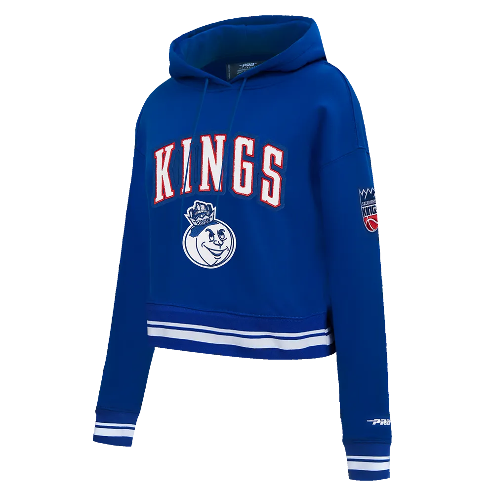 NBA SACRAMENTO KINGS CITY EDITION 24-25 WOMEN'S RIB FLC CROPPED PO HOO (DODGER BLUE)