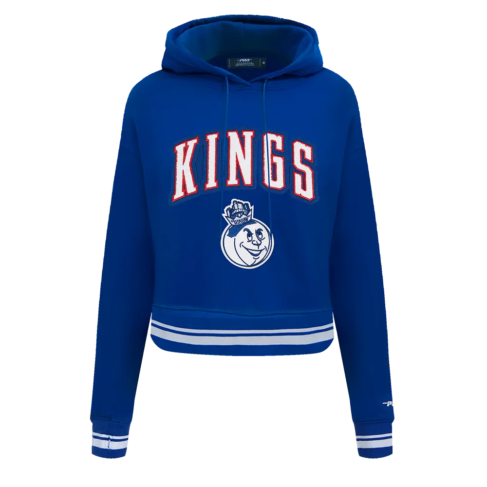 NBA SACRAMENTO KINGS CITY EDITION 24-25 WOMEN'S RIB FLC CROPPED PO HOO (DODGER BLUE)