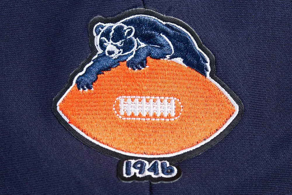 NFL CHICAGO BEARS RETRO CLASSIC WOMEN'S CROPPED PO HOODIE (MIDNIGHT NAVY/ORANGE/MIDNIGHT NAVY)