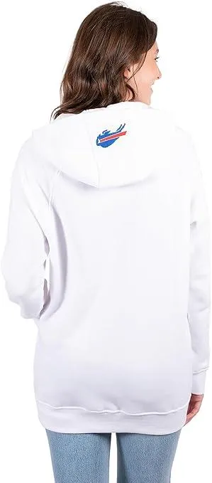 NFL Official Women's Super Soft Tie Neck Pullover Hoodie Sweatshirt|Buffalo Bills