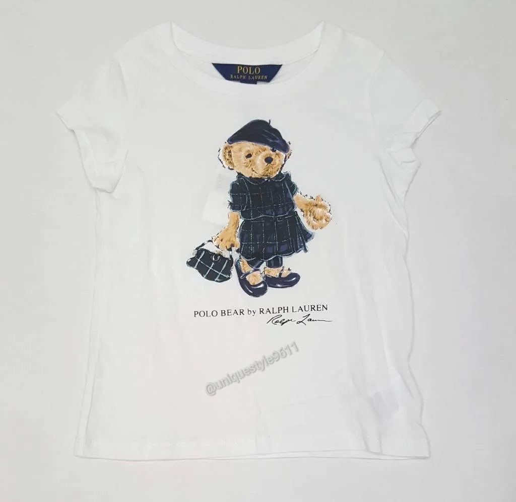 Nwt Kids Polo Ralph Lauren Female Bear GIRLS Tee (2T-7T)