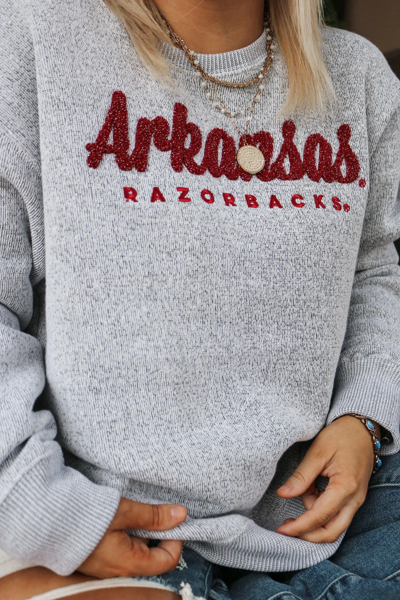 Oat Grey Arkansas Razorback Torrington Sweatshirt