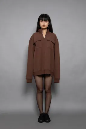 ORGANIC BLENDED HIGH-NECK PULLOVER