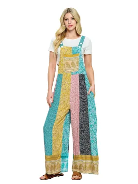 Overall Boho Floral Patchwork