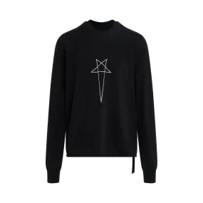 Pentagram Print Crewneck Sweatshirt in Black/Milk