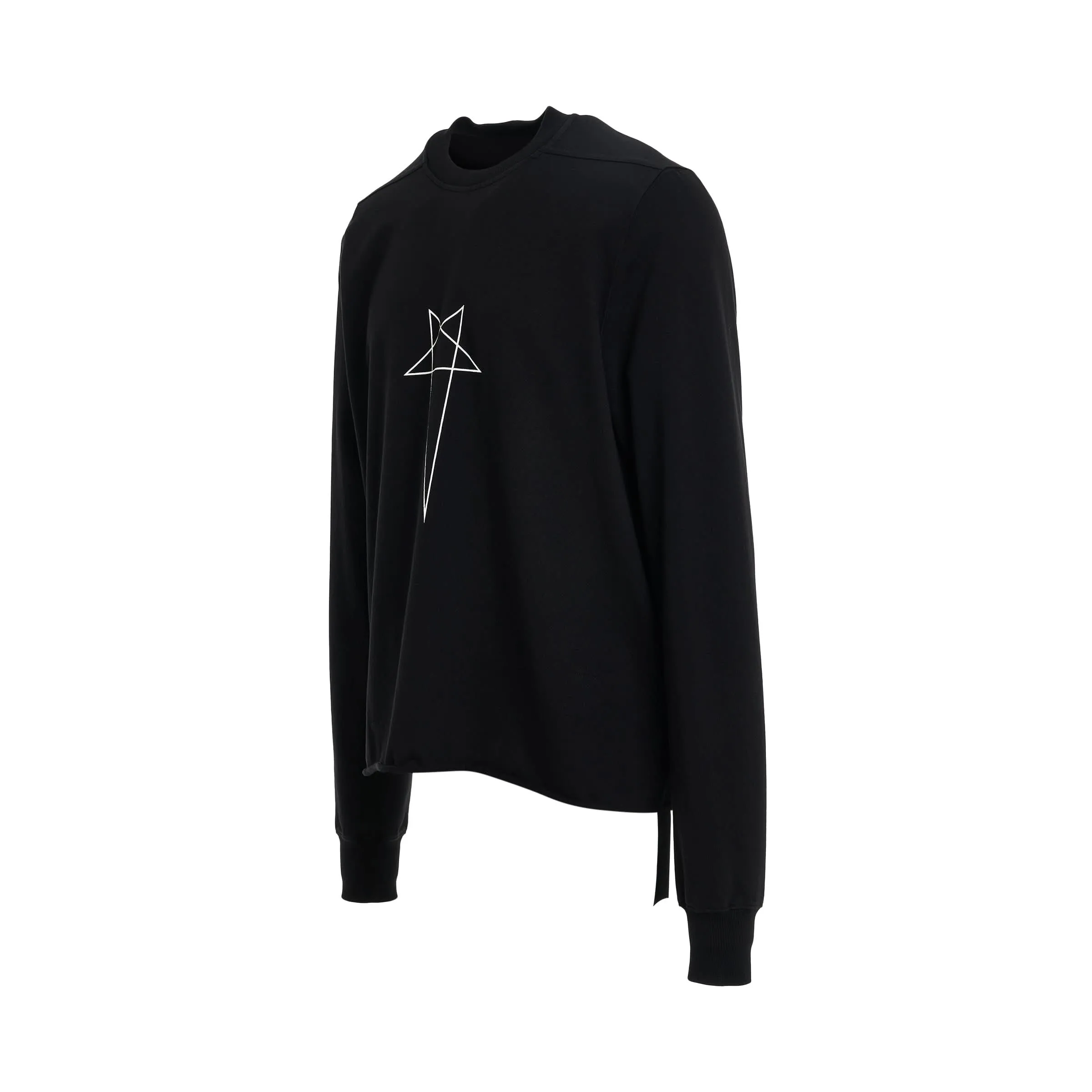 Pentagram Print Crewneck Sweatshirt in Black/Milk