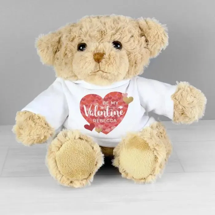 Personalised Valentine's Day Confetti Hearts Teddy Bear