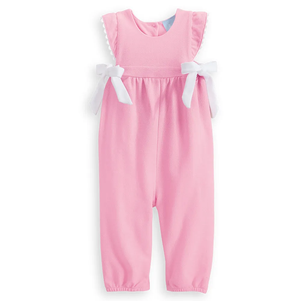 Pique Jersey Berkley Overall -- Pink w/ White