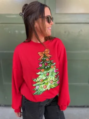 Red Sequin Christmas Sweatshirt