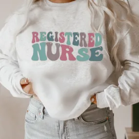 Registered Nurse Sweatshirt, Nurse Shirts, Graduation Gift, Nursing School, Nurses Week Appreciation, RN, Crewneck Sweatshirt Retro Design