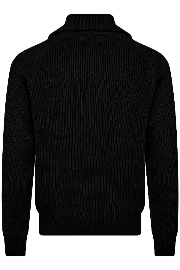 Resteröds Full-Zip Knit Pullover Black