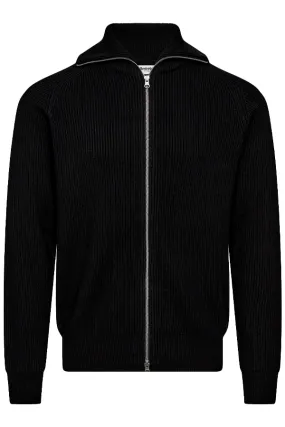 Resteröds Full-Zip Knit Pullover Black