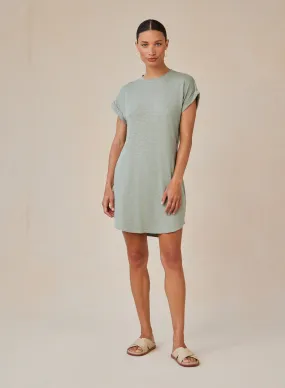 Roll Sleeve T-Shirt Dress - Olive Grove