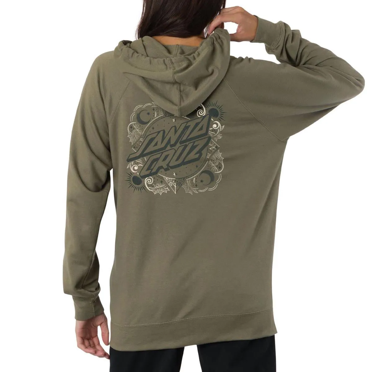 Santa Cruz Womens Ornate Dot Zip Up Hoodie - Olive